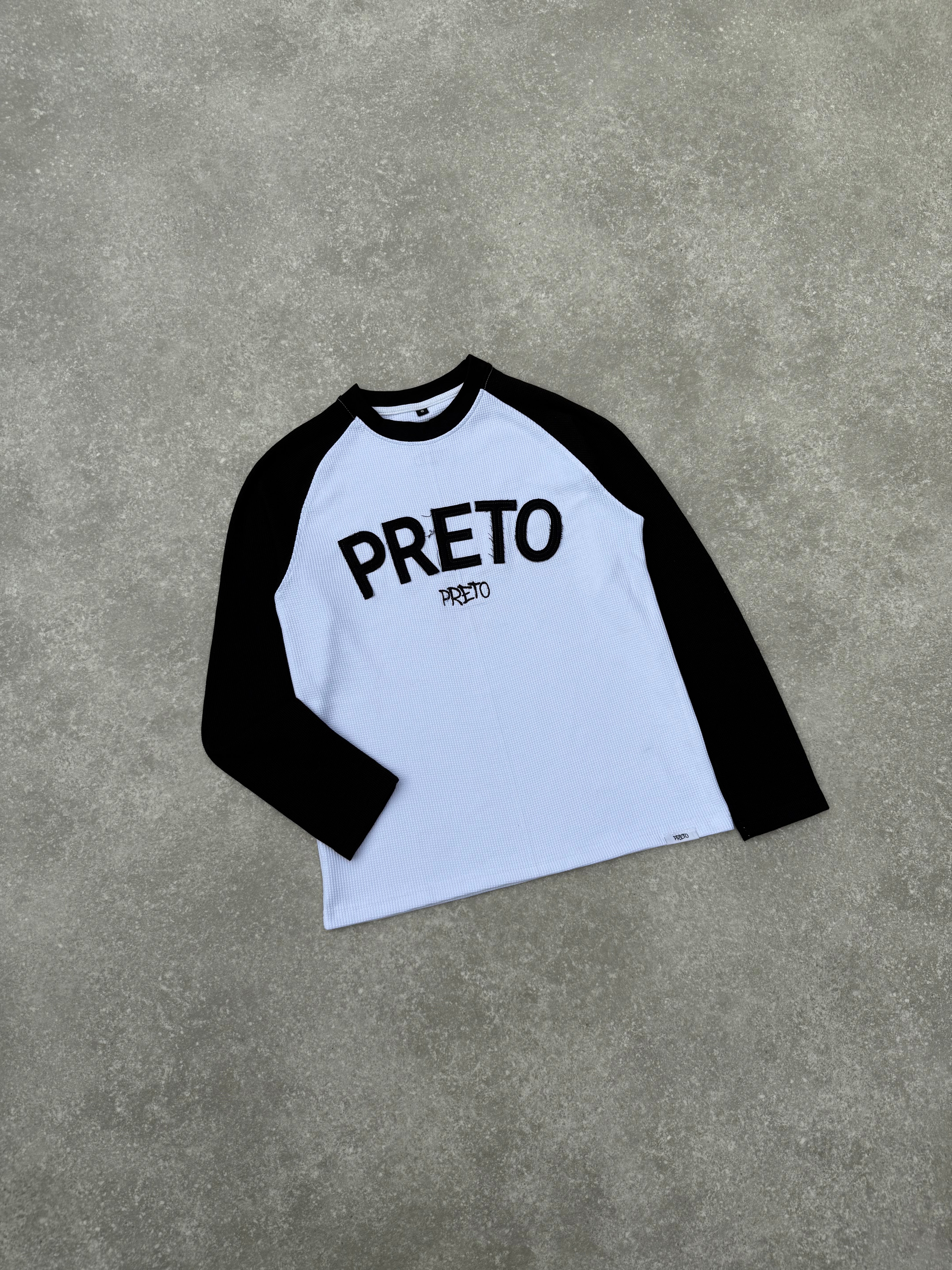 PRETO WAFFLE LONG SLEEVE - BLACK