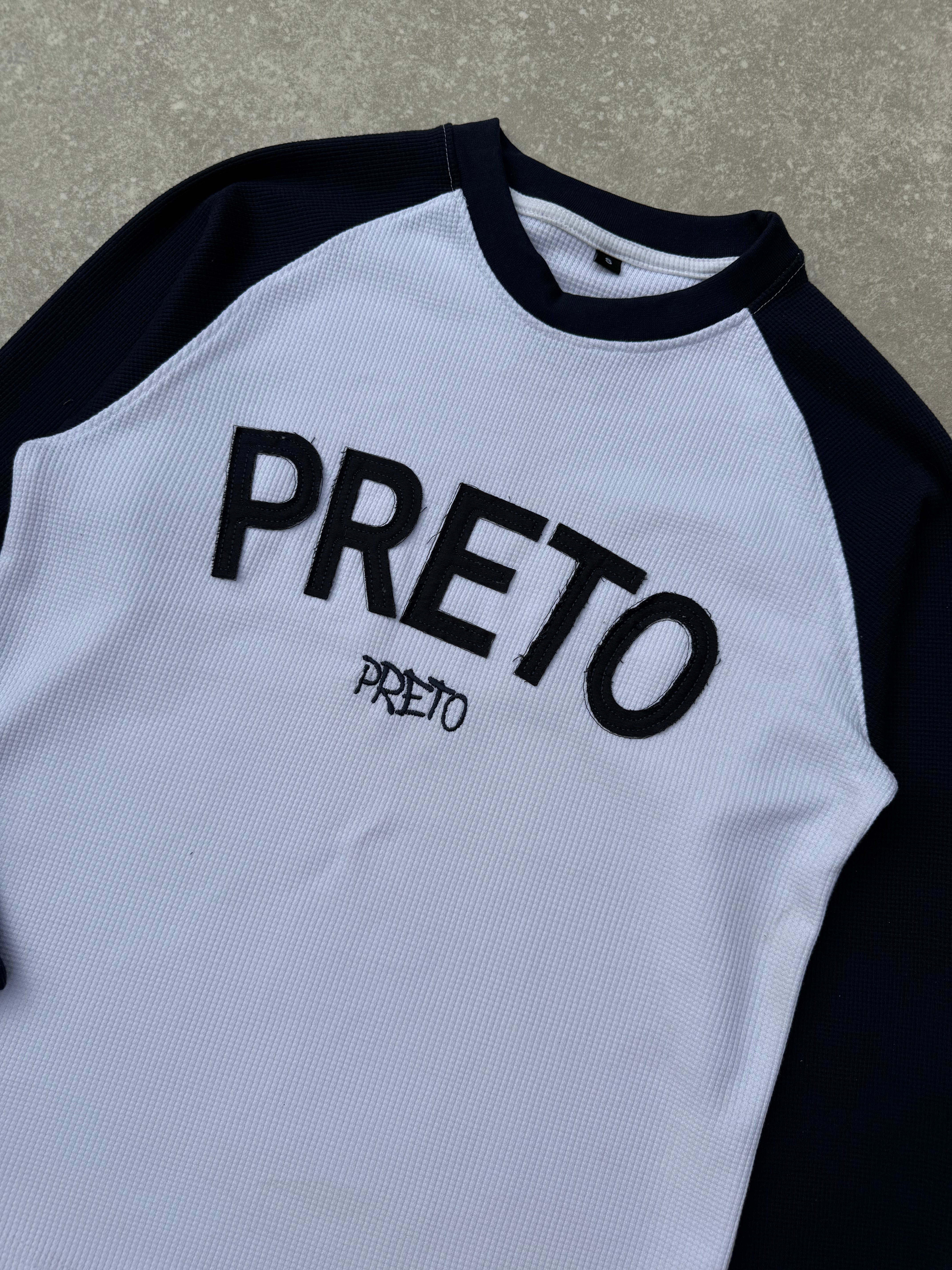 PRETO WAFFLE LONG SLEEVE - BLACK