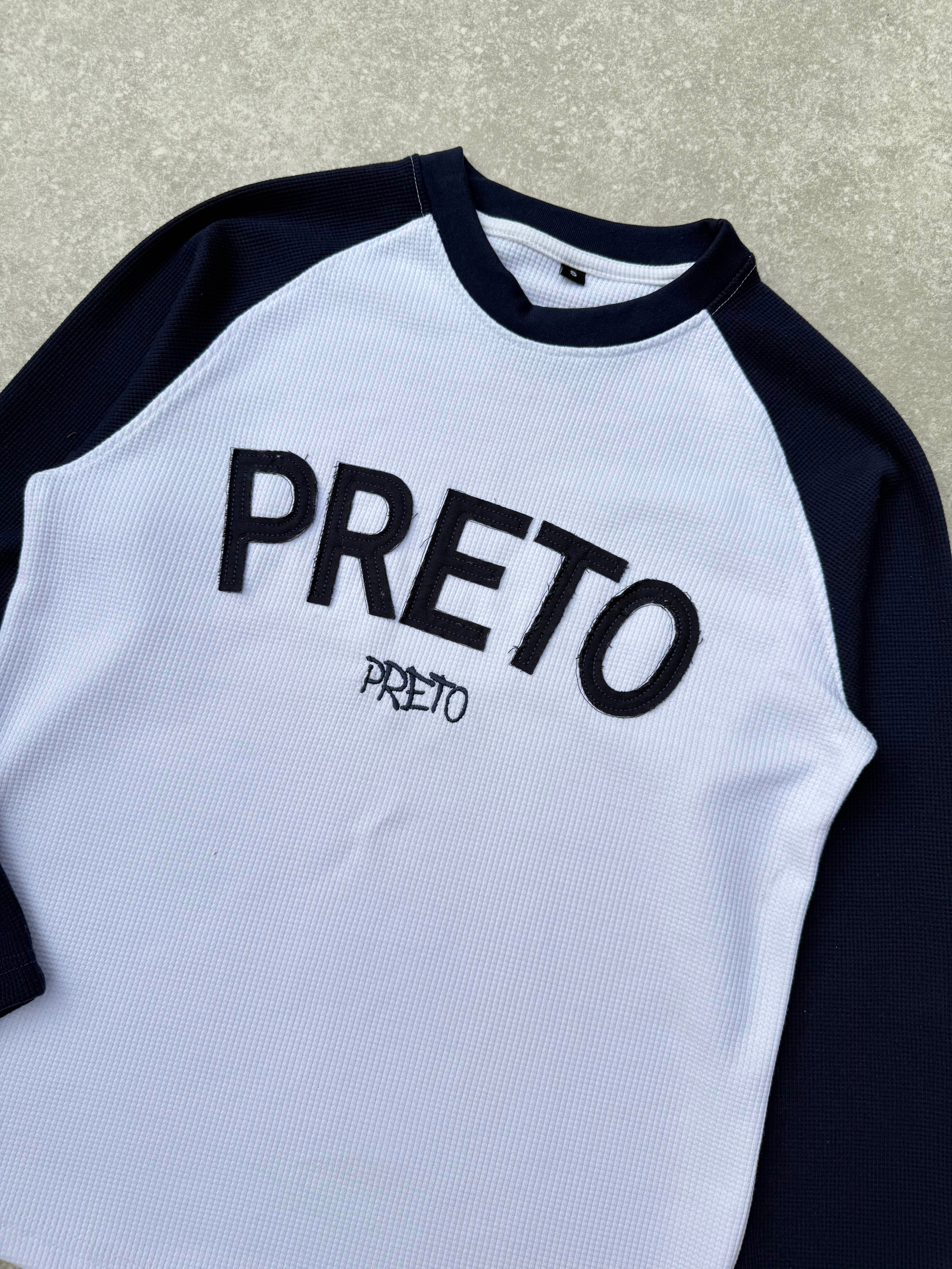 PRETO WAFFLE LONG SLEEVE - NAVY