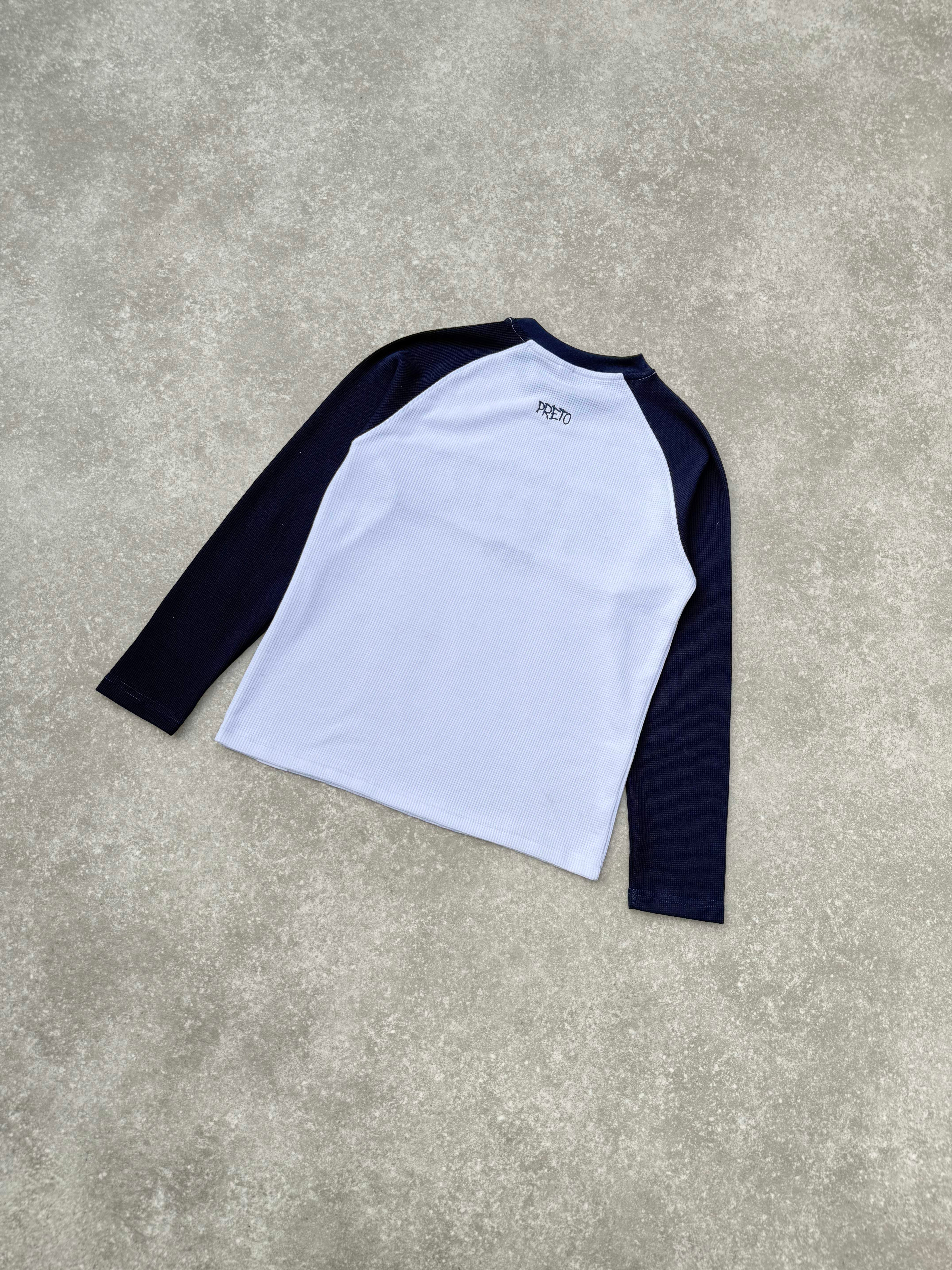PRETO WAFFLE LONG SLEEVE - NAVY